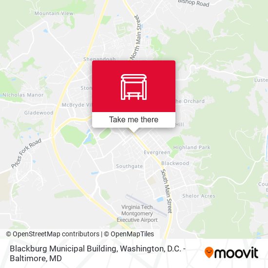 Blackburg Municipal Building map