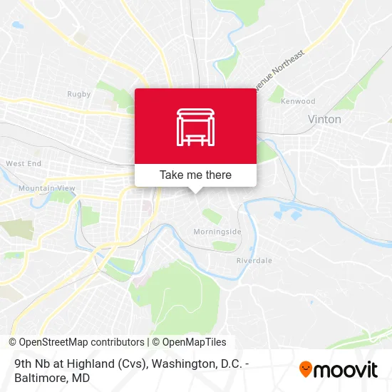 9th Nb at Highland (Cvs) map