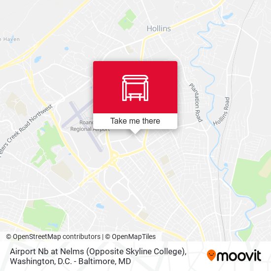 Airport Nb at Nelms (Opposite Skyline College) map