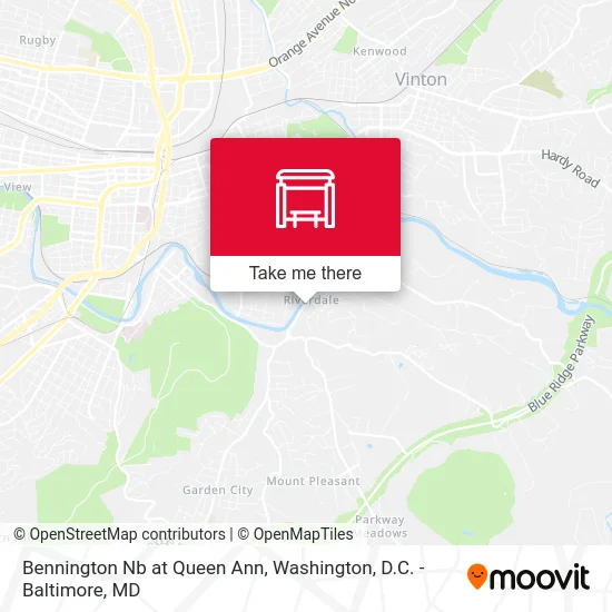 Bennington Nb at Queen Ann map