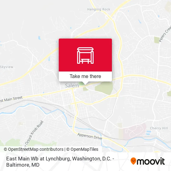 East Main Wb at Lynchburg map
