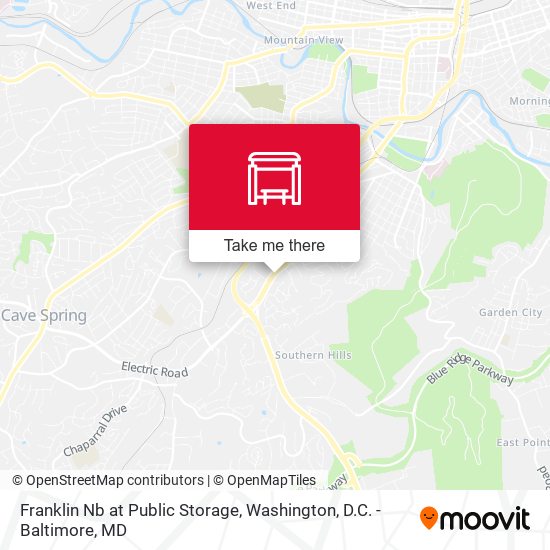 Franklin Nb at Public Storage map