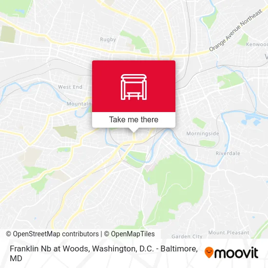 Franklin Nb at Woods map