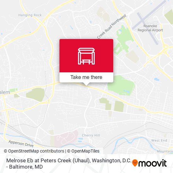 Melrose Eb at Peters Creek (Uhaul) map