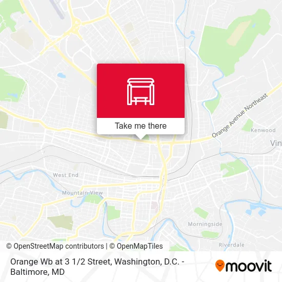 Orange Wb at 3 1/2 Street map