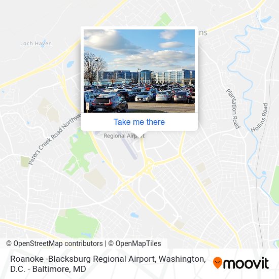 Roanoke -Blacksburg Regional Airport map