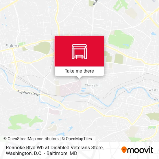 Roanoke Blvd Wb at Disabled Veterans Store map