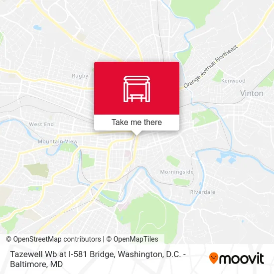 Tazewell Wb at I-581 Bridge map