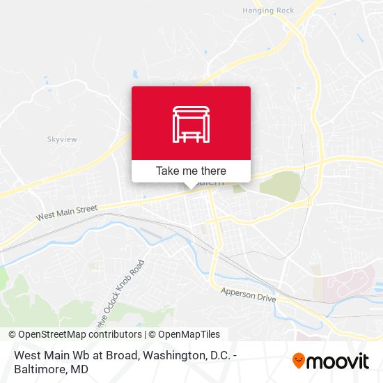 West Main Wb at Broad map