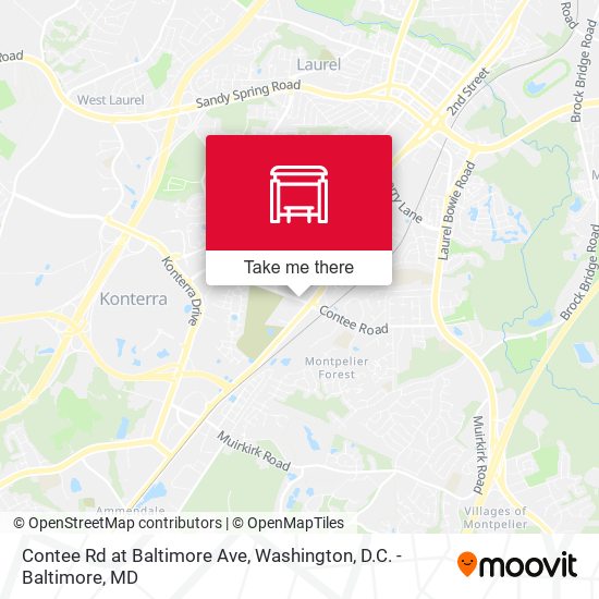 Contee Rd at Baltimore Ave map
