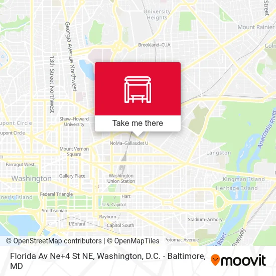 Florida Av Ne+4 St NE map