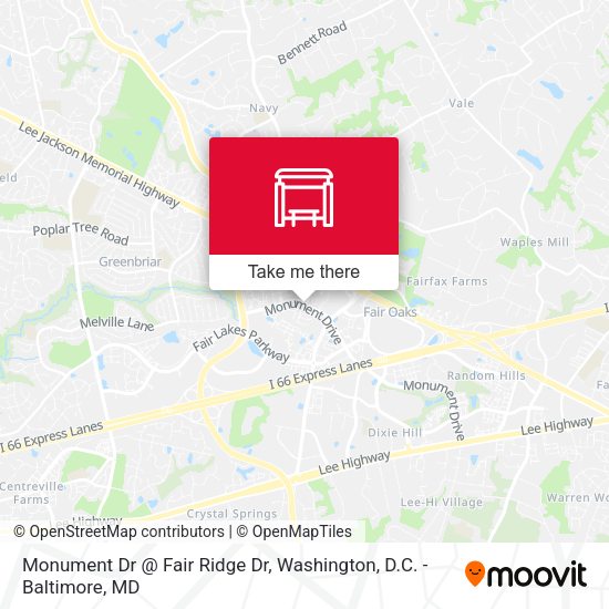 Monument Dr @ Fair Ridge Dr map
