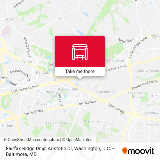 Fairfax Ridge Dr @ Aristotle Dr map