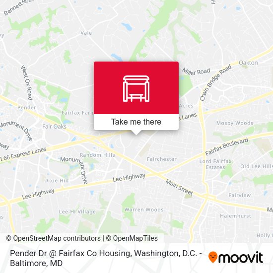 Pender Dr @ Fairfax Co Housing map