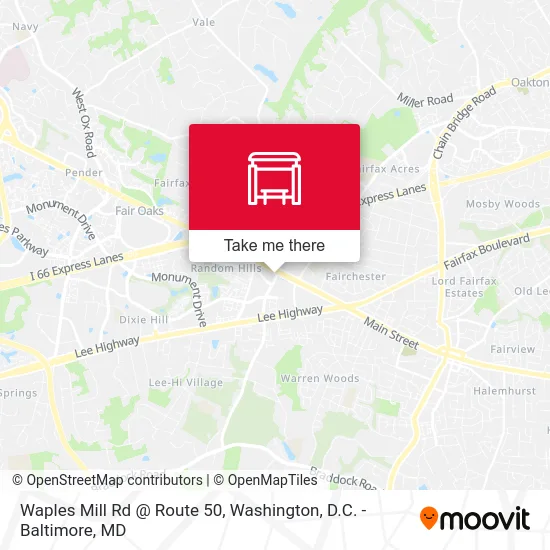 Waples Mill Rd @ Route 50 map