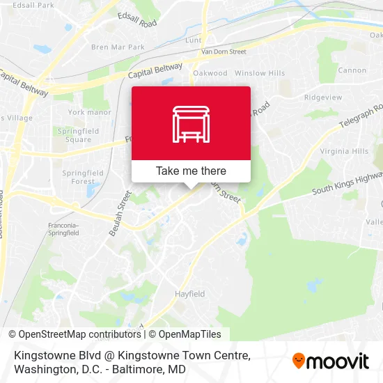 Kingstowne Blvd @ Kingstowne Town Centre map