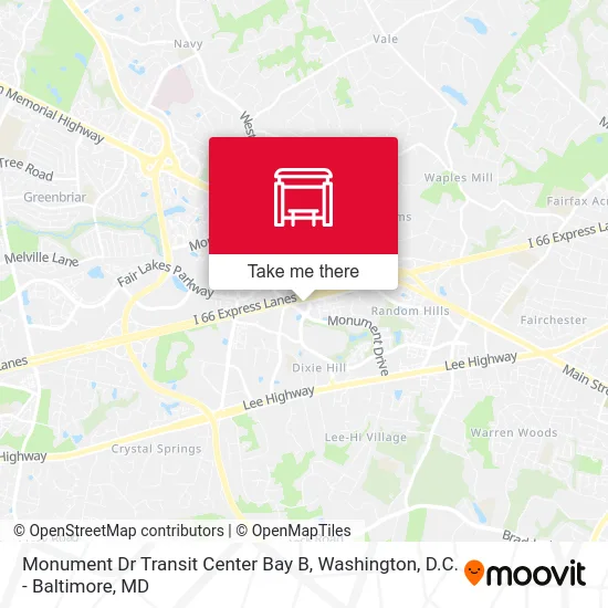 Monument Dr Transit Center Bay B map