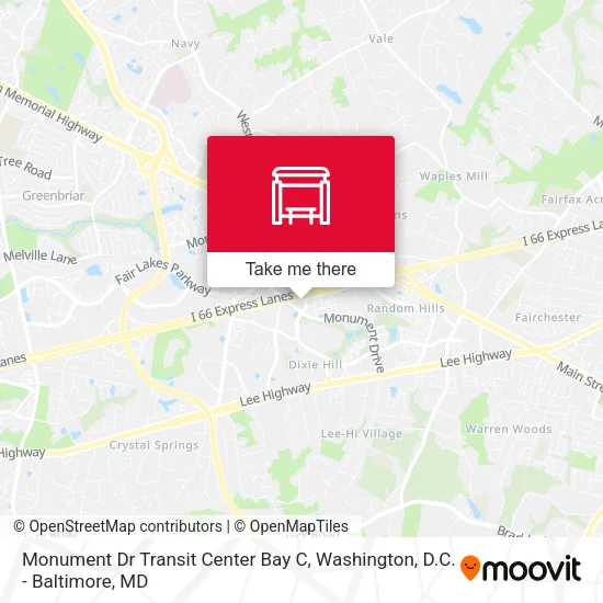 Mapa de Monument Dr Transit Center Bay C