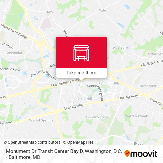 Mapa de Monument Dr Transit Center Bay D