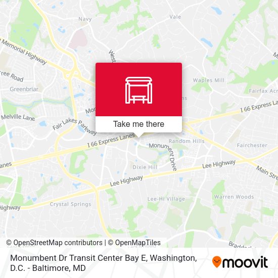 Monumbent Dr Transit Center Bay E map