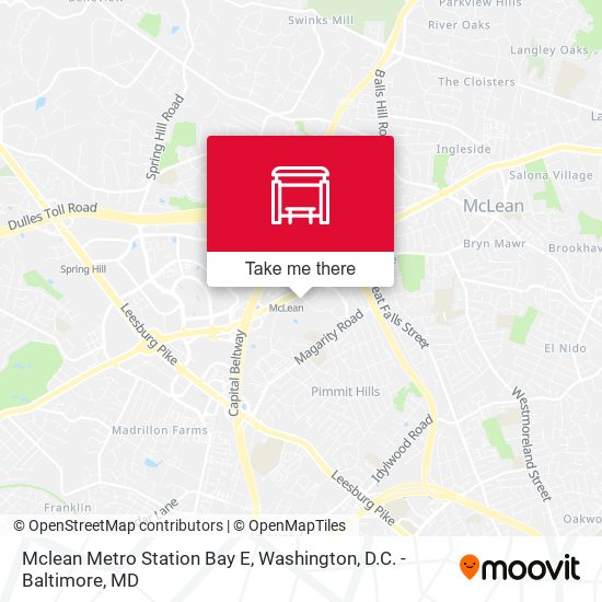 Mclean Metro Station Bay E map