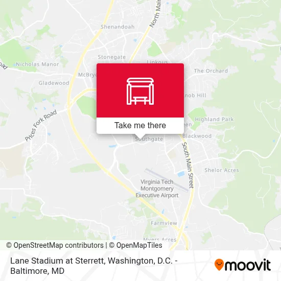 Lane Stadium at Sterrett map