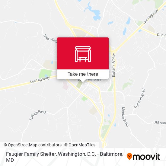 Fauqier Family Shelter map