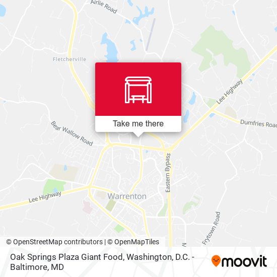 Mapa de Oak Springs Plaza Giant Food