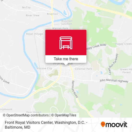 Front Royal Visitors Center map