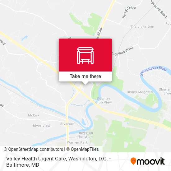 Valley Health Urgent Care map