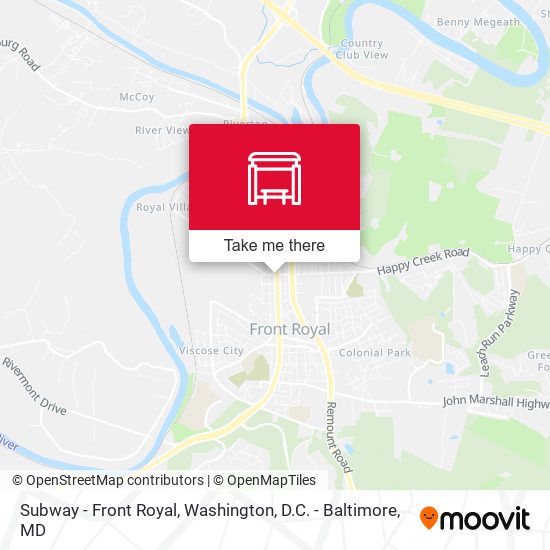 Subway - Front Royal map
