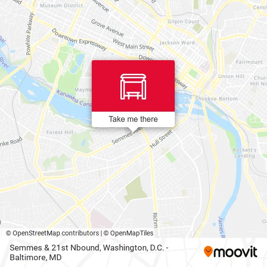 Semmes & 21st Nbound map