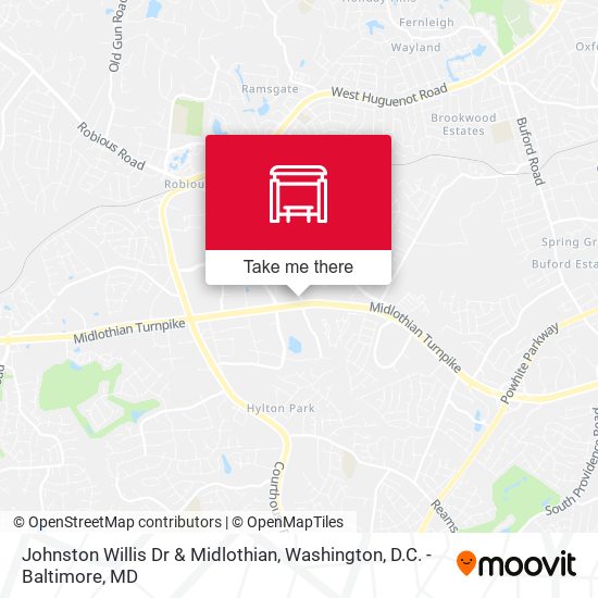 Johnston Willis Dr & Midlothian map