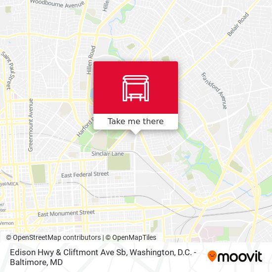 Edison Hwy & Cliftmont Ave Sb map