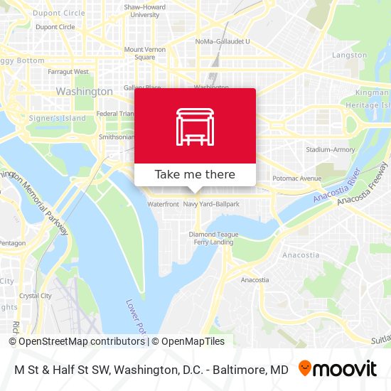 M St & Half St SW map