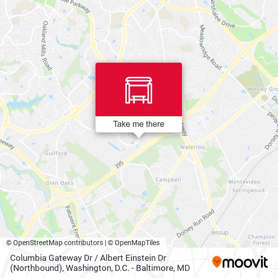 Columbia Gateway Dr / Albert Einstein Dr (Northbound) map