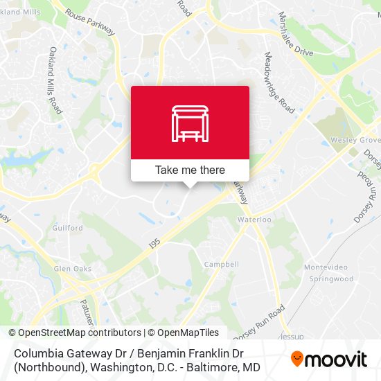 Columbia Gateway Dr / Benjamin Franklin Dr (Northbound) map