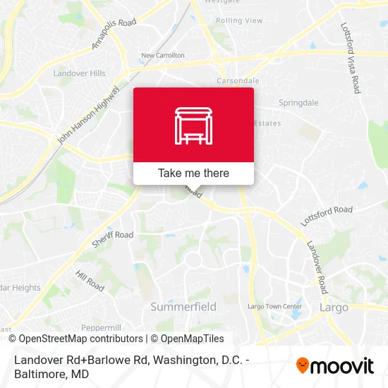 Landover Rd+Barlowe Rd map
