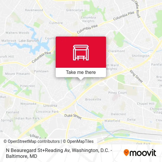 N Beauregard St+Reading Av map