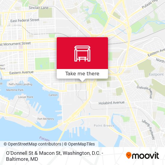 O'Donnell St & Macon St map