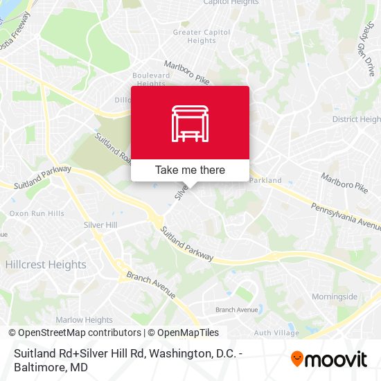 Suitland Rd+Silver Hill Rd map