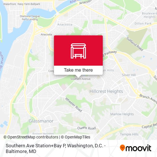 Southern Ave Station+Bay P map