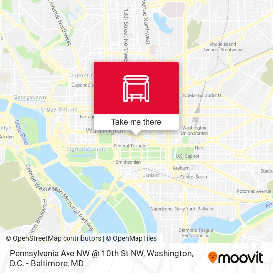 Mapa de Pennsylvania Ave NW @ 10th St NW