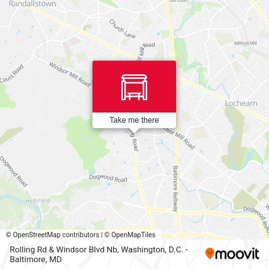 Rolling Rd & Windsor Blvd Nb map