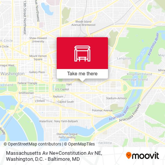Mapa de Massachusetts Av Ne+Constitution Av NE