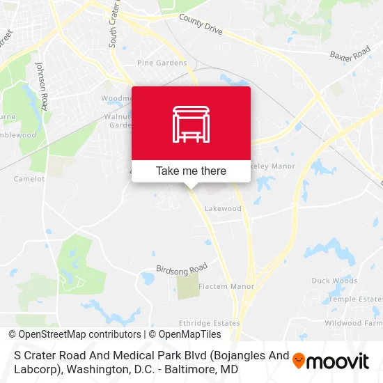 S Crater Road And Medical Park Blvd (Bojangles And Labcorp) map