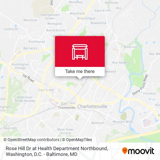 Rose Hill Dr at Health Department Northbound map