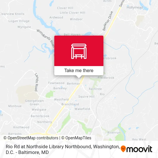 Rio Rd at Northside Library Northbound map