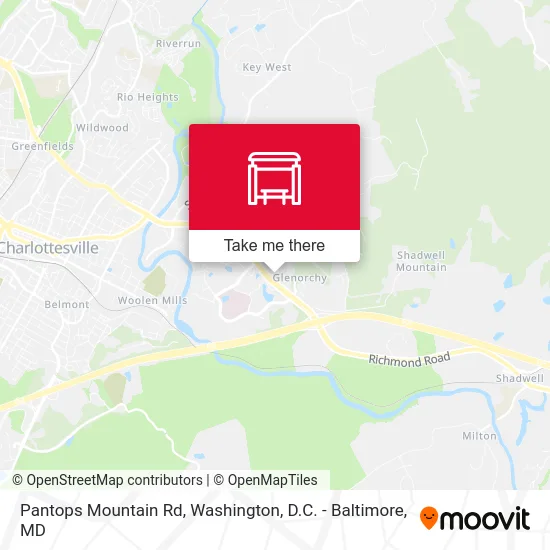 Pantops Mountain Rd map