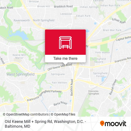 Mapa de Old Keene Mill + Spring Rd